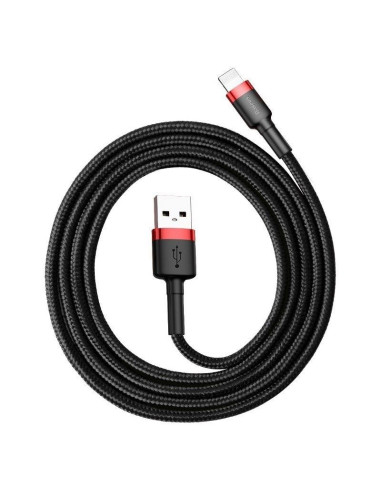 Kabel baseus calklf-c19 (lightning m - usb 2.0 m  2m  kolor czarno-czerwony)
