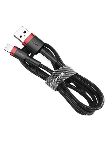 Kabel baseus calklf-c19 (lightning m - usb 2.0 m  2m  kolor czarno-czerwony)