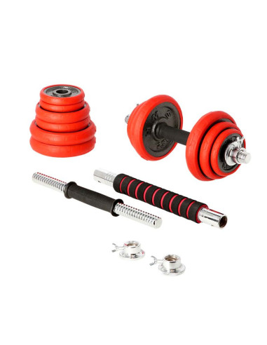 Sztangielki gumowane hms sggx20 z funkcją sztangi 20kg