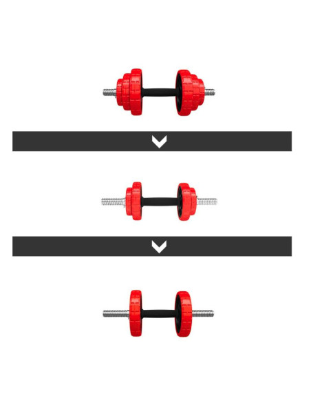 Sztangielki gumowane hms sggx20 z funkcją sztangi 20kg