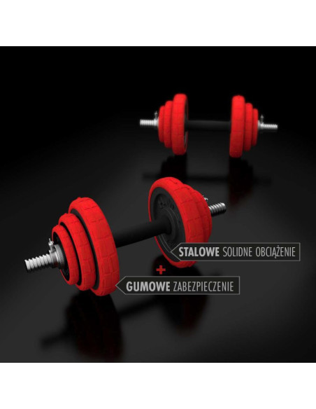 Sztangielki gumowane hms sggx20 z funkcją sztangi 20kg