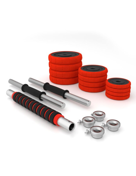 Sztangielki gumowane hms sggx20 z funkcją sztangi 20kg