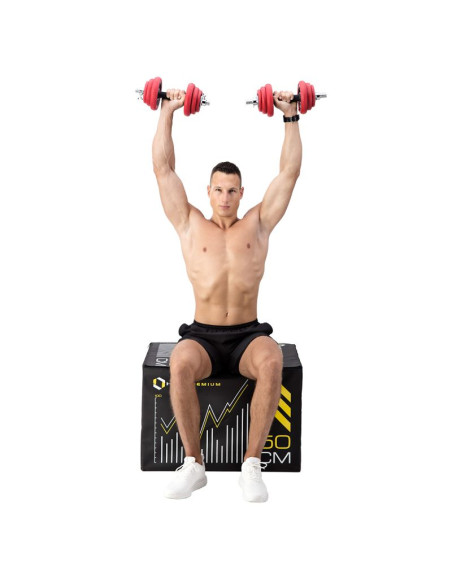 Sztangielki gumowane hms sggx20 z funkcją sztangi 20kg