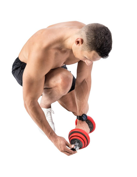 Sztangielki gumowane hms sggx20 z funkcją sztangi 20kg