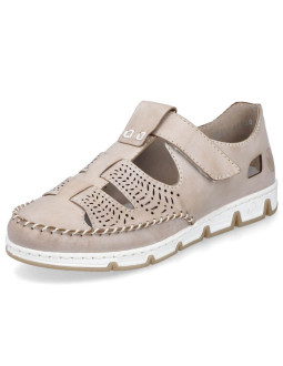 Skórzane półbuty na rzep ażurowe rieker w rkr651 2