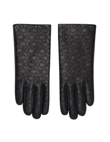 Rękawiczki calvin klein re-lock debossed leather gloves w