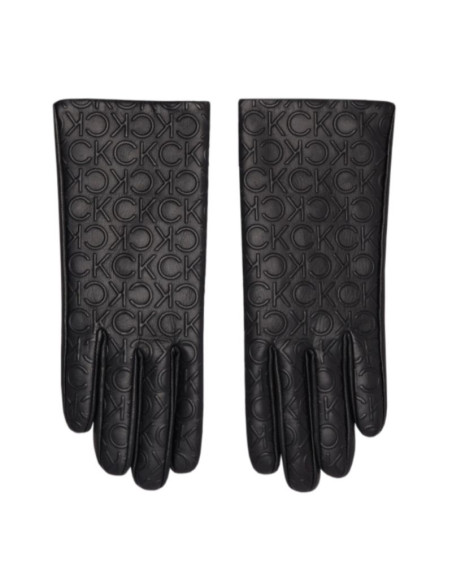 Rękawiczki calvin klein re-lock debossed leather gloves w