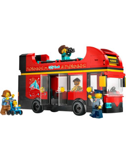 Lego city 60407 czerwony, piętrowy autokar