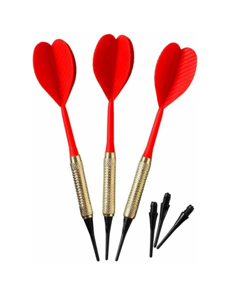 Rzutki lotki plastikowe dart 3szt bezpieczne best sporting - czerwone