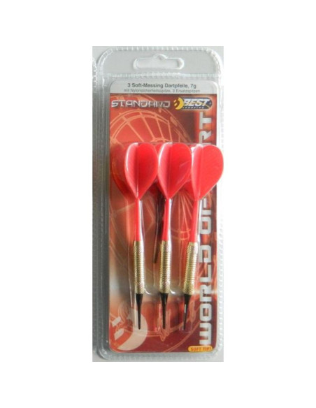 Rzutki lotki plastikowe dart 3szt bezpieczne best sporting - czerwone