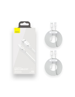Baseus kabel usb/usb-c simple wisdom, 40w, 5a, 1.5m biały