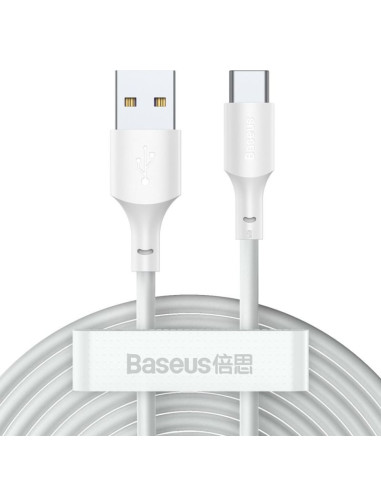 Baseus kabel usb/usb-c simple wisdom, 40w, 5a, 1.5m biały