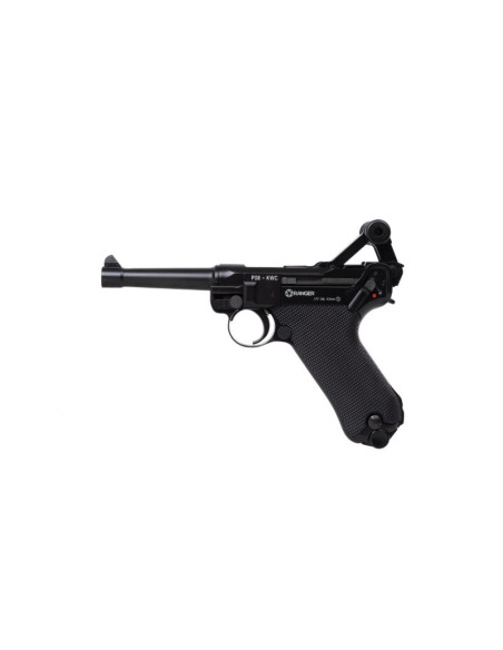 Wiatrówka pistolet ranger p08 parabellum kwc kal. 4,5 bbs blow back 21 strz. full metal co2 (aakcmb410azb)