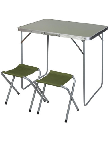 Stolik turystyczny składany kempingowy 80x60x70cm i 2 krzesła zielony