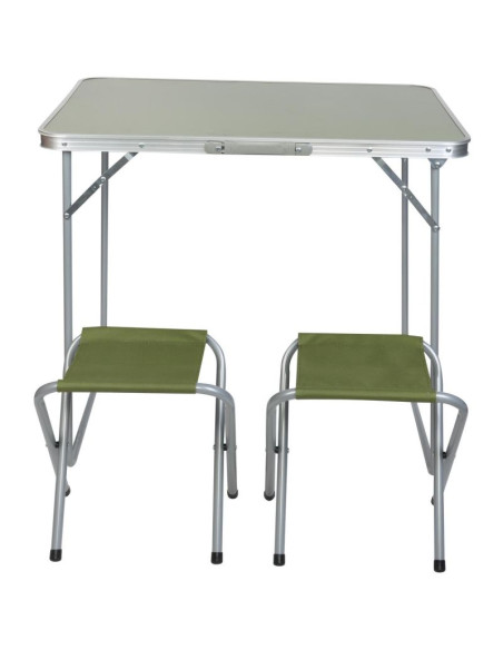 Stolik turystyczny składany kempingowy 80x60x70cm i 2 krzesła zielony