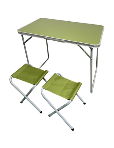 Stolik turystyczny składany kempingowy 80x60x70cm i 2 krzesła zielony