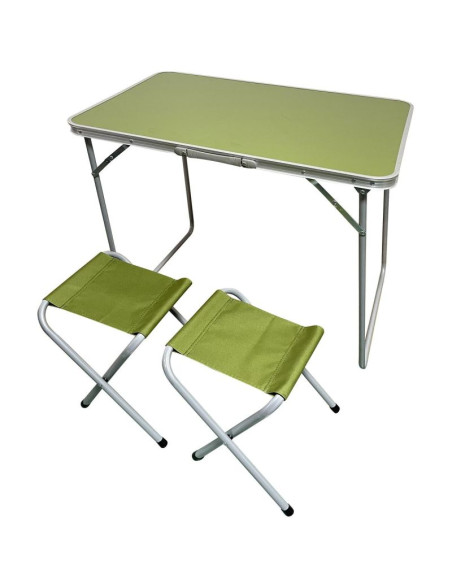Stolik turystyczny składany kempingowy 80x60x70cm i 2 krzesła zielony