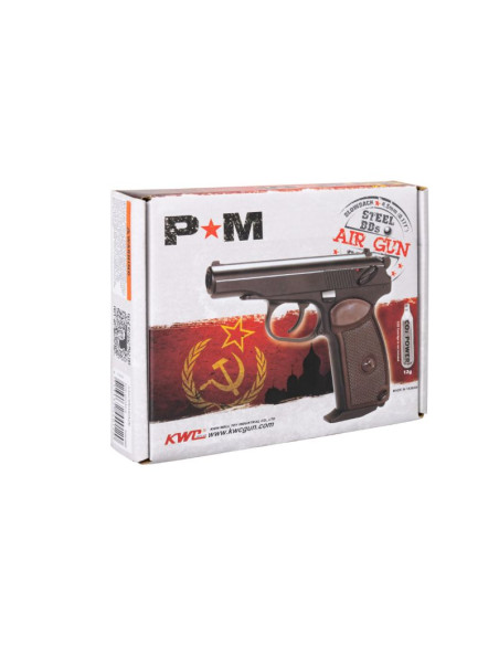 Wiatrówka pistolet ranger pm bb kwc kal. 4,5 bbs blow back 15 strz. full metal co2 (aakcmb440azb)