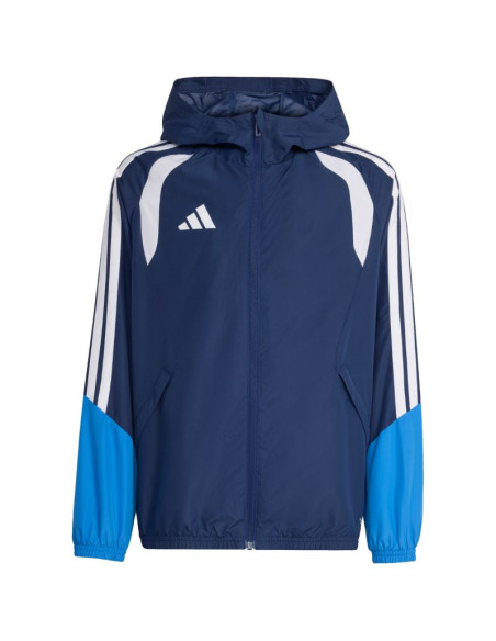 Kurtka dla dzieci adidas tiro 26 competition all weather niebieska jl7300