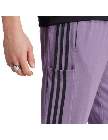 Spodnie adidas essentials single jersey tapered open hem 3-stripes m