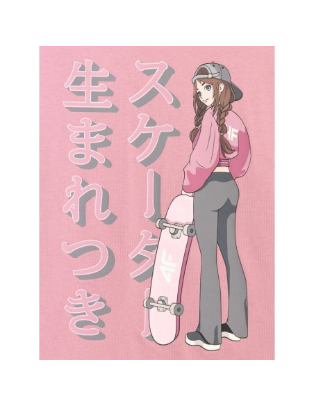 T-shirt oversize z nadrukiem dziewczęcy 4f 4fjraw25ttshf2936-54s