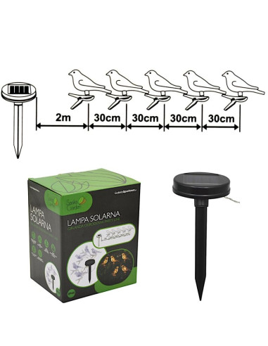 Lampa solarna girlanda ogrodowa party light ptaszki 5led