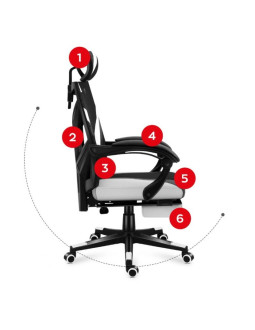 Fotel gamingowy huzaro combat 5.0 white 2