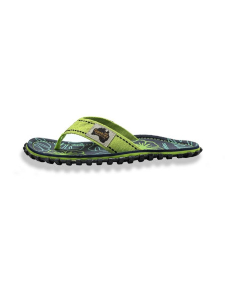 Japonki gumbies islander flip-flops lime hibiscus