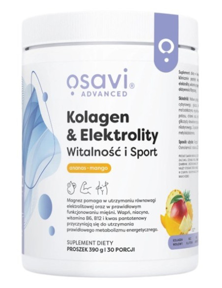 Kolagen I Elektrolity Witalność I Sport, Ananas-Mango (390 G)