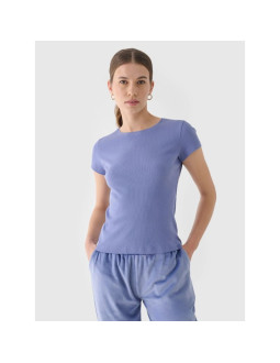 T-shirt slim gładki damski 4f 4fraw24ttshf2300-32s