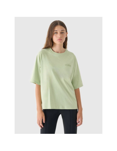T-shirt oversize z nadrukiem damski 4f 4fraw24ttshf2583-43s