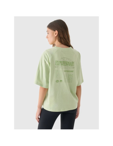 T-shirt oversize z nadrukiem damski 4f 4fraw24ttshf2583-43s