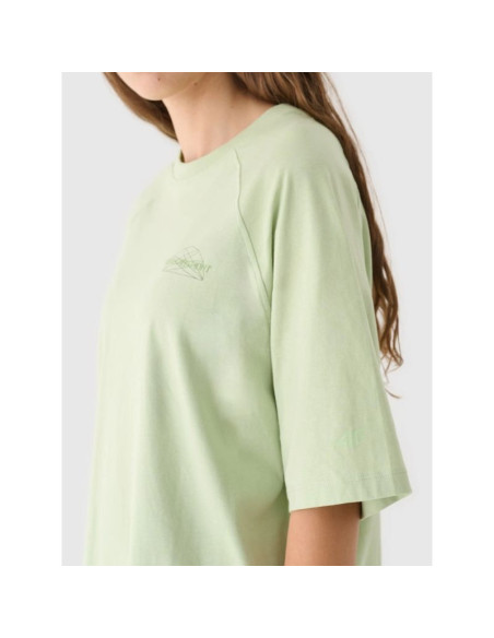 T-shirt oversize z nadrukiem damski 4f 4fraw24ttshf2583-43s