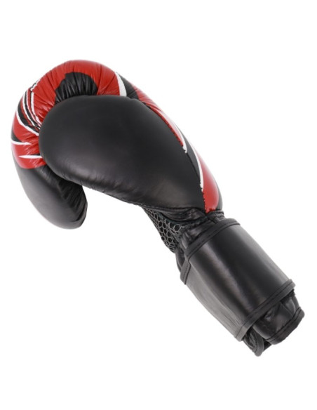Rękawice bokserskie skórzane rbt-5a czarno-czerwone