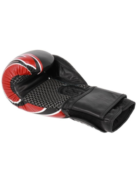 Rękawice bokserskie skórzane rbt-5a czarno-czerwone