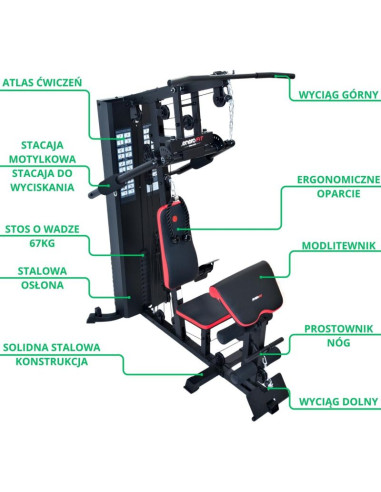 Atlas treningowy siłownia 5800 ares enero fit
