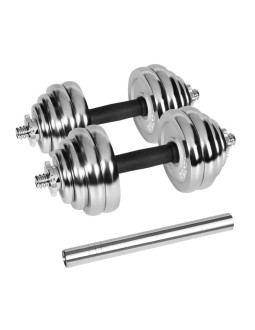 Rebel active hantle regulowane chromowane w walizce z gryfem, zestaw 30 kg