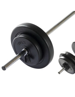 Virtufit regulowany zestaw sztangi - zestaw hantli - 30.5 kg - czarny 2