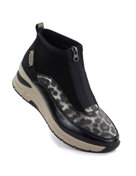 Botki damskie na koturnie czarne rieker n9362-00