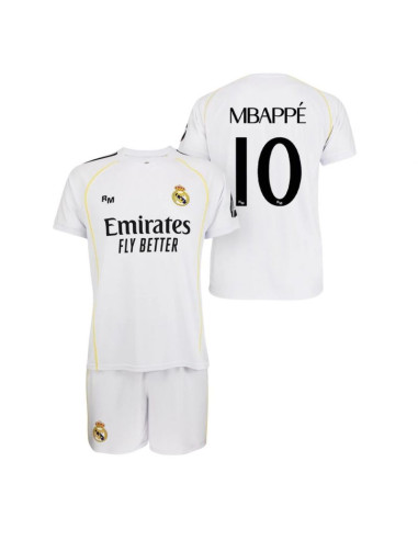 Real madryt komplet koszulka spodenki junior mbappe box rm25b1