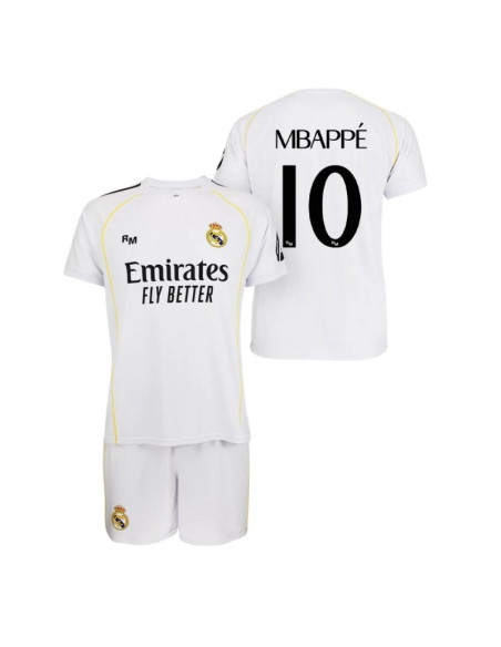 Real madryt komplet koszulka spodenki junior mbappe box rm25b1