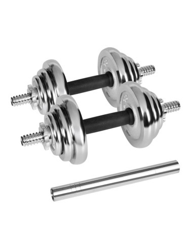 Rebel active hantle regulowane chromowane w walizce z gryfem, zestaw 20 kg