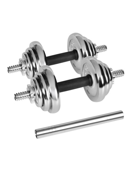 Rebel active hantle regulowane chromowane w walizce z gryfem, zestaw 20 kg