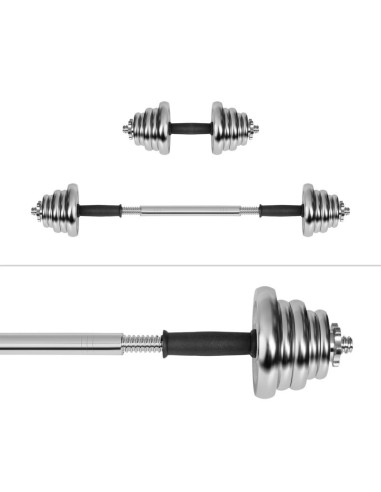 Rebel active hantle regulowane chromowane w walizce z gryfem, zestaw 20 kg