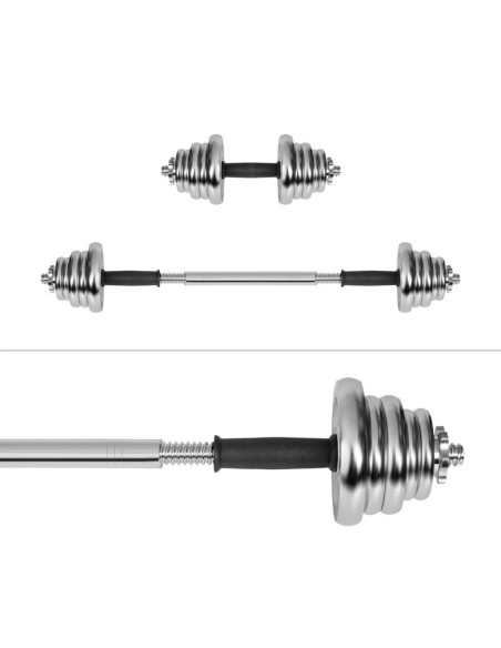 Rebel active hantle regulowane chromowane w walizce z gryfem, zestaw 20 kg