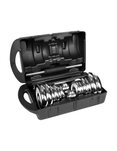 Rebel active hantle regulowane chromowane w walizce z gryfem, zestaw 20 kg