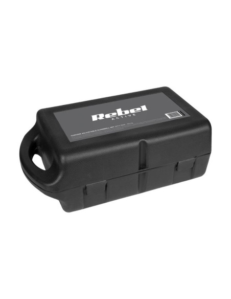 Rebel active hantle regulowane chromowane w walizce z gryfem, zestaw 20 kg