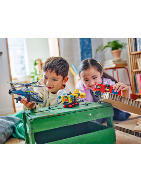 Lego city 60462 zestaw z helikopterem, wozem strażackim i łodzią podwodną