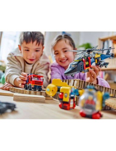 Lego city 60462 zestaw z helikopterem, wozem strażackim i łodzią podwodną