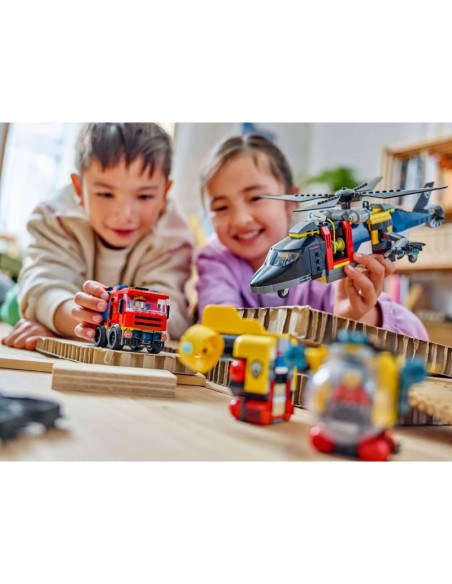 Lego city 60462 zestaw z helikopterem, wozem strażackim i łodzią podwodną